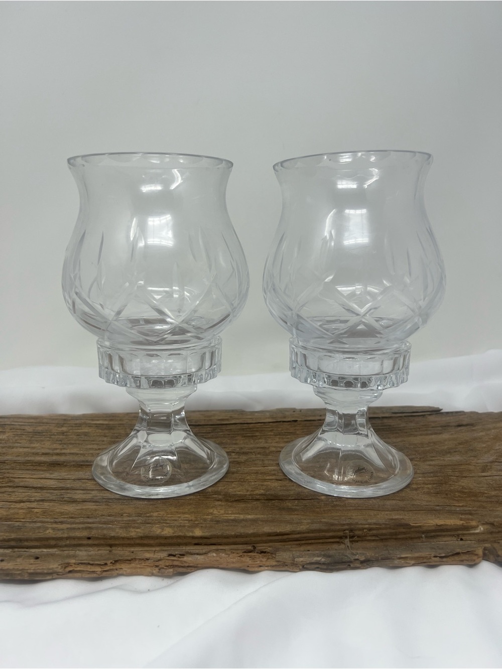 Vintage Pair of Gotham Lady Anne Hurricane Candle Holders